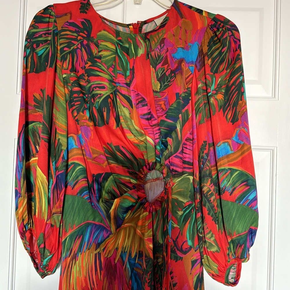 Farm Rio long silk dress XS - Picture 3 of 5